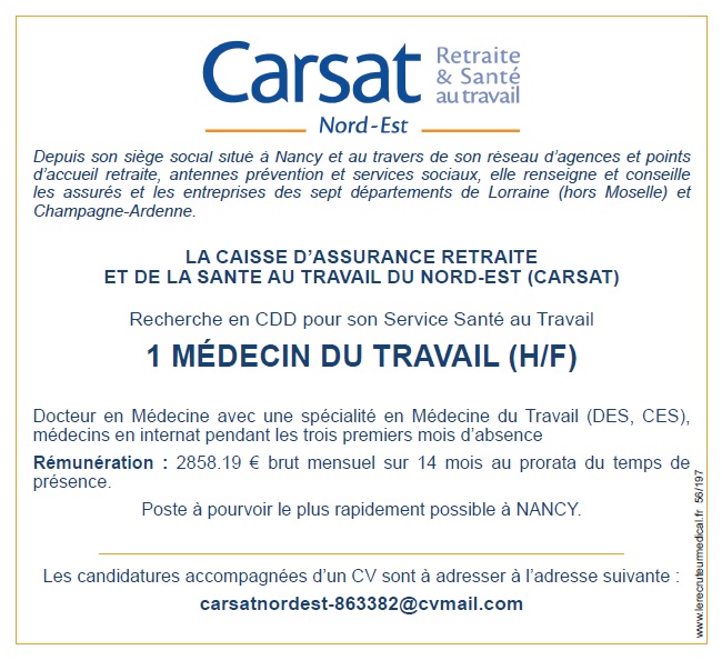 Medecin Du Travail H F Le Recruteur Medical